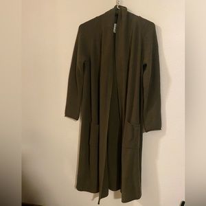 Long olive green sweater